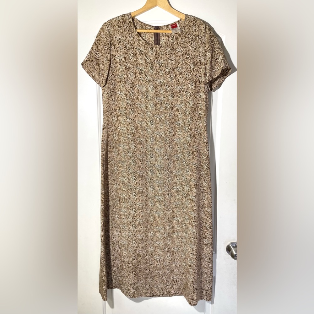 Olsen 100% Silk Animal Print Lightweight Dress size 10